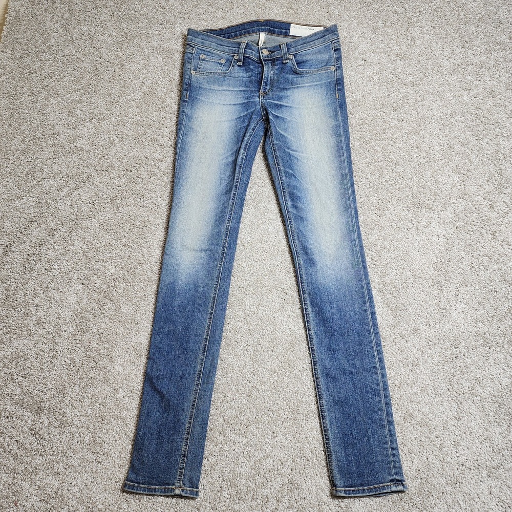 Rag & Bone The Skinny Jeans Surf Wash Low Rise Size 26 (Measures 28)  Y2K - Picture 2 of 12